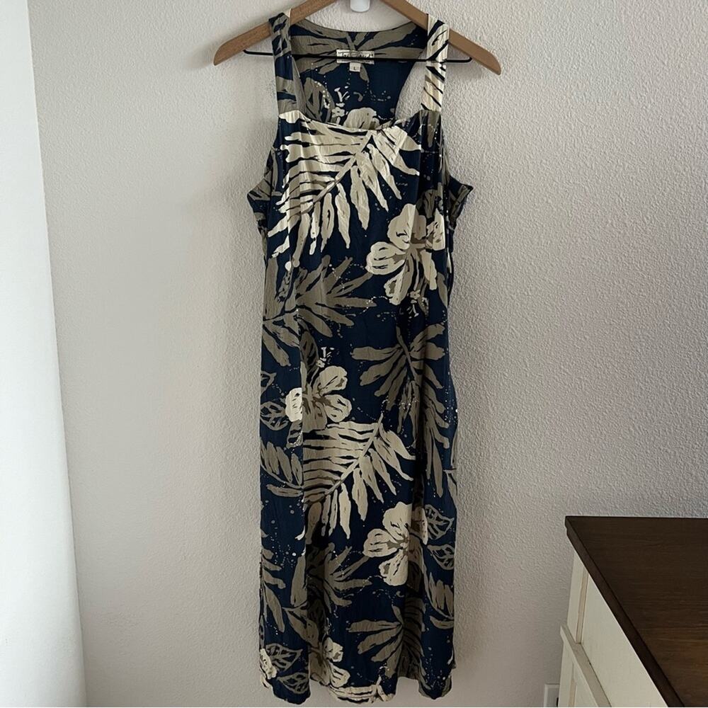 Tori Richard Vintage Aloha Hawaii Hawaiian Maxi Dress Tropical Large